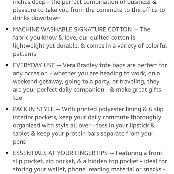 VERA BRADLEY Iconic Tote - Picture 9 of 9